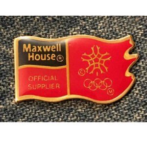 1988 Maxwell House Olympic Sponsor Pin ~ Calgary ~ Coffee